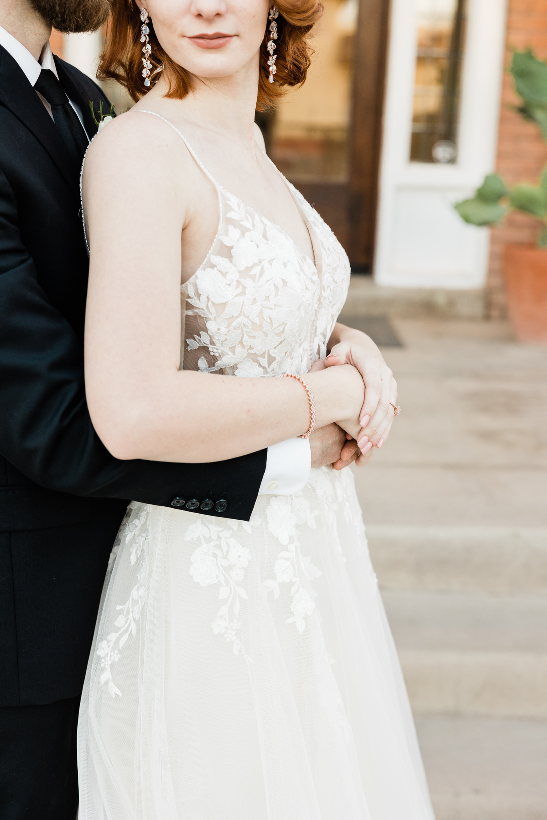 Bride and Groom Hugging Each Other